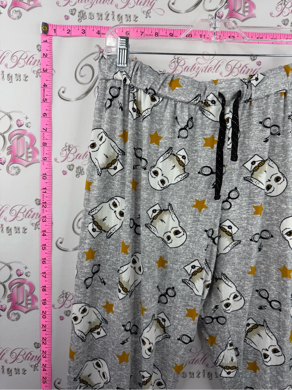 Harry Potter pants joggers pj stretchy soft Gray Owl Print Jogger Sweatpants - Picture 3 of 16